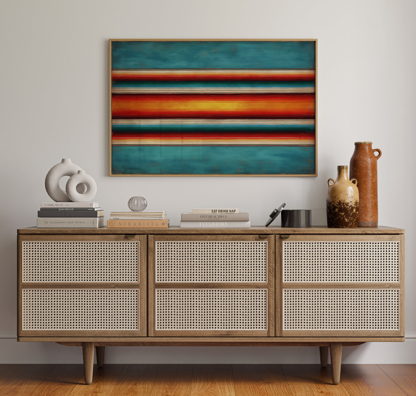 Sunset Stripes Across Desert Horizons