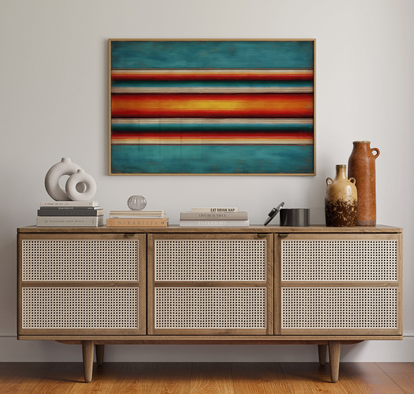 Sunset Stripes Across Desert Horizons