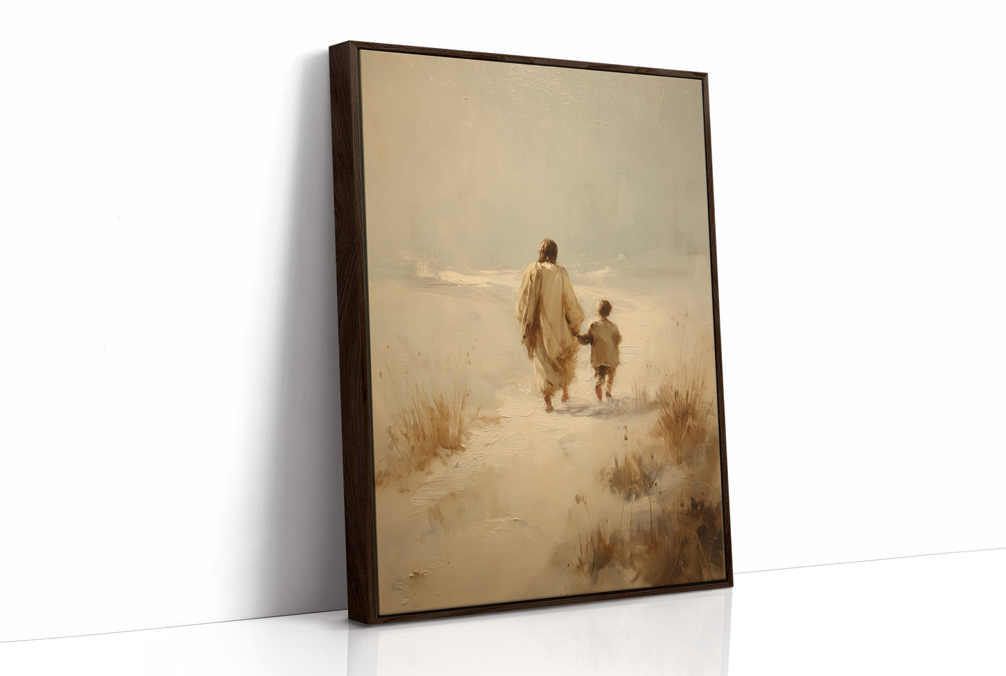 Ethereal Journey Through Amber Mist
