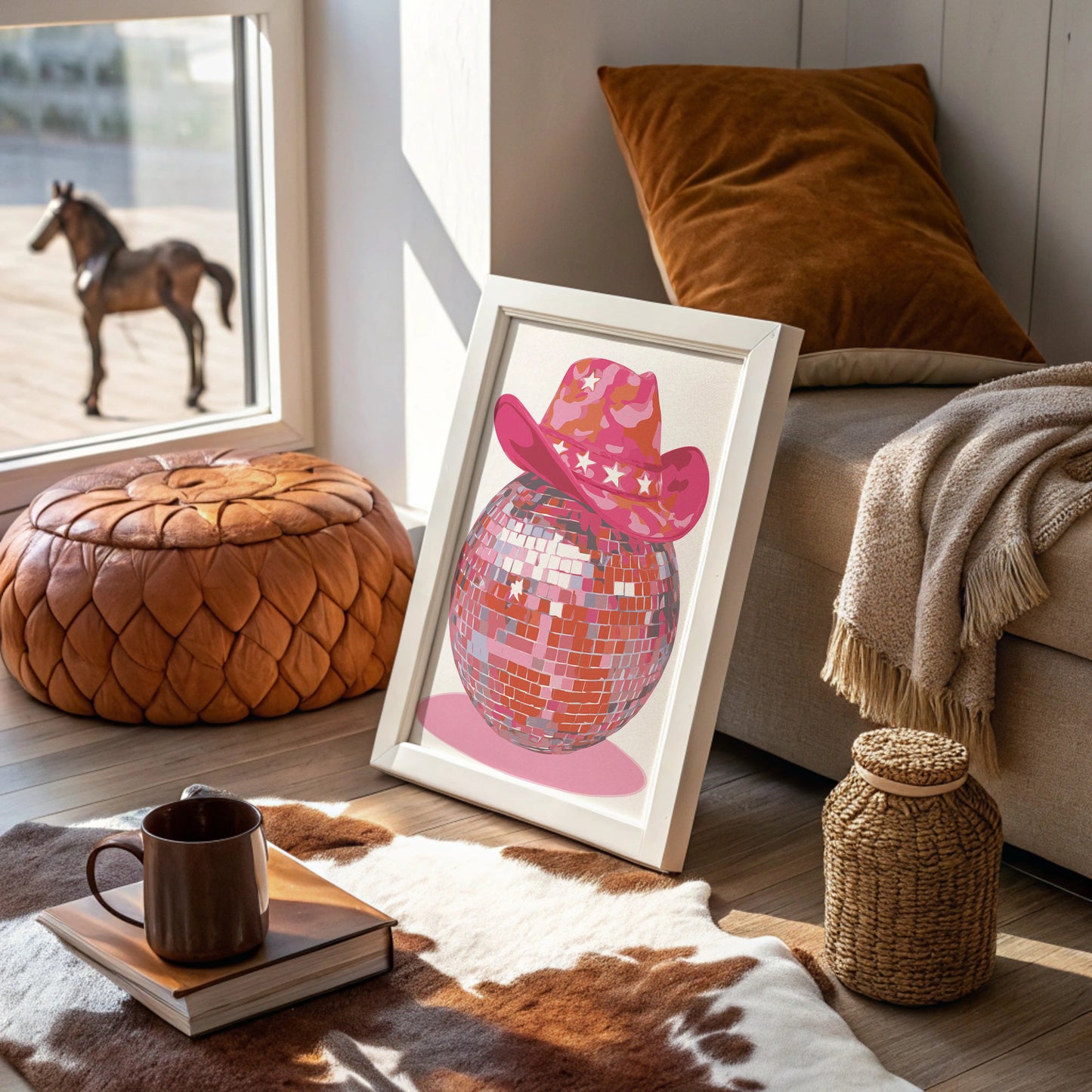 Disco Cowgirl Sparkles Pink Tonight