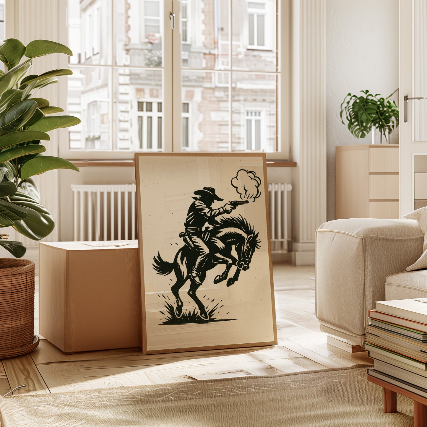 Cowboy Gunfire in the Dust