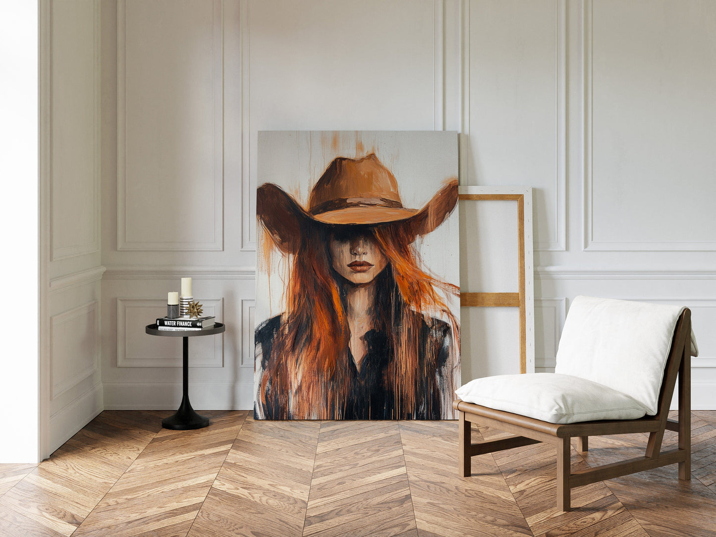 Western Flame – Bold Redhead Cowgirl Art