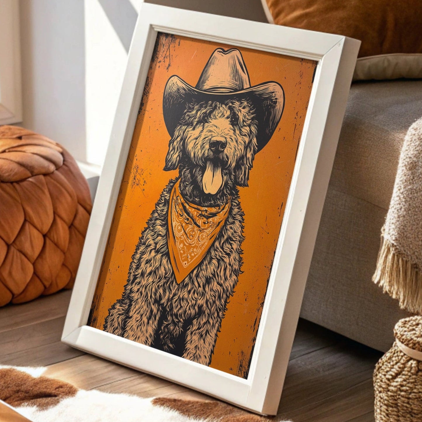 Ranch Hand Wags Through Copper Sunset