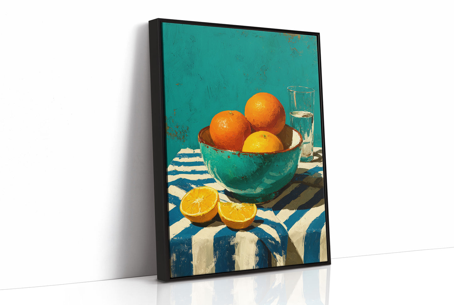 Oranges on Blue Stripes