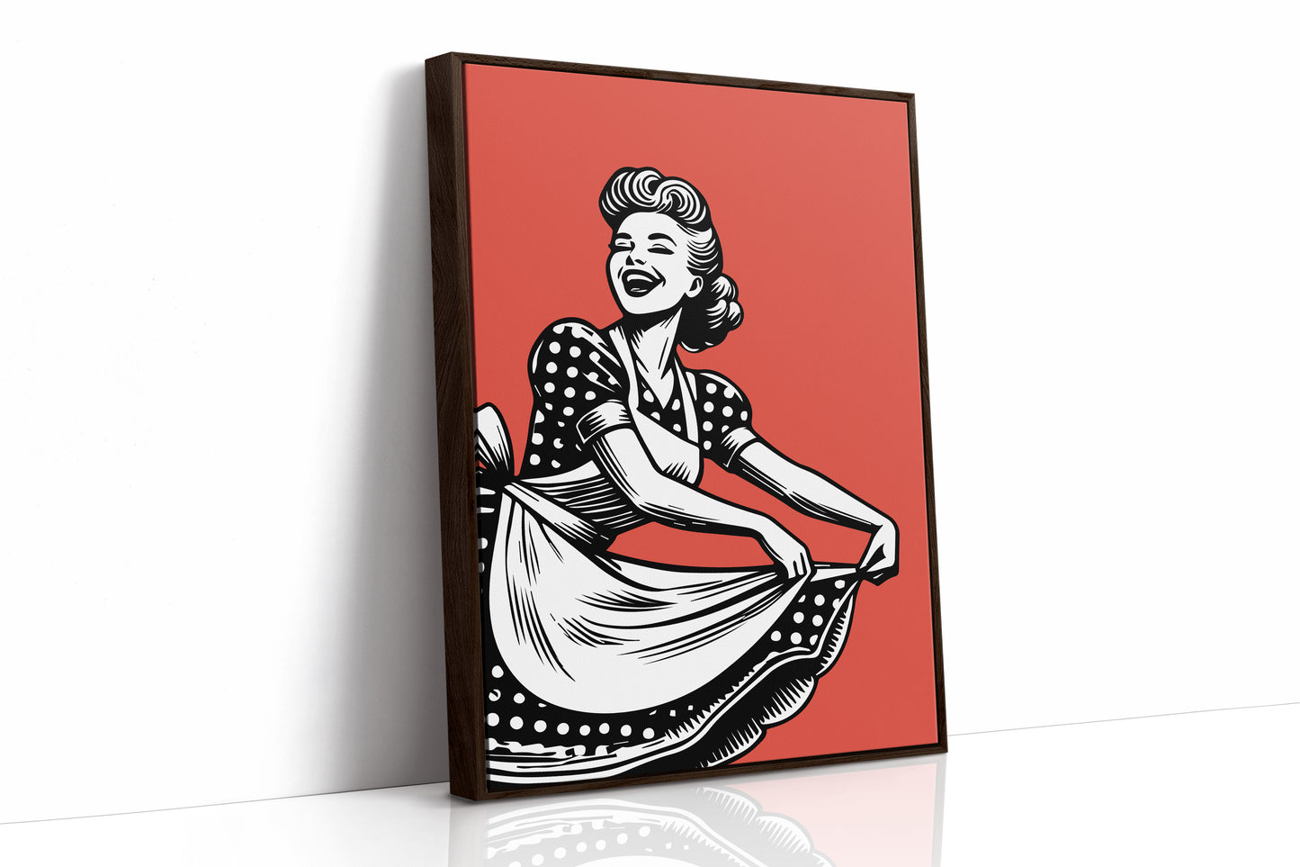 Polka Dots Dance Through Ruby Skies