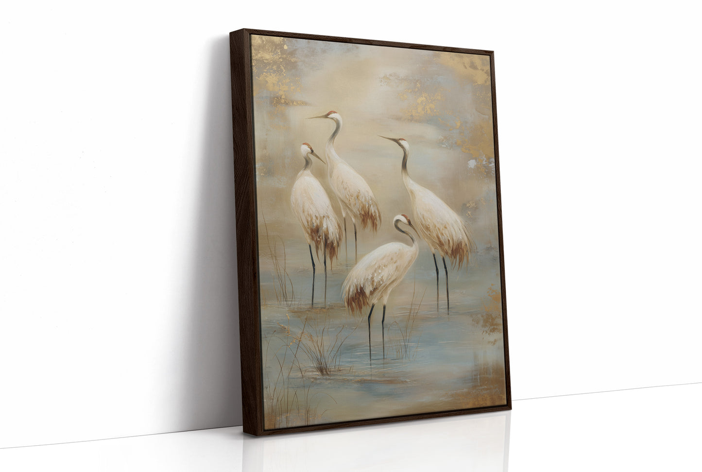 Cranes Dance In Morning Mist