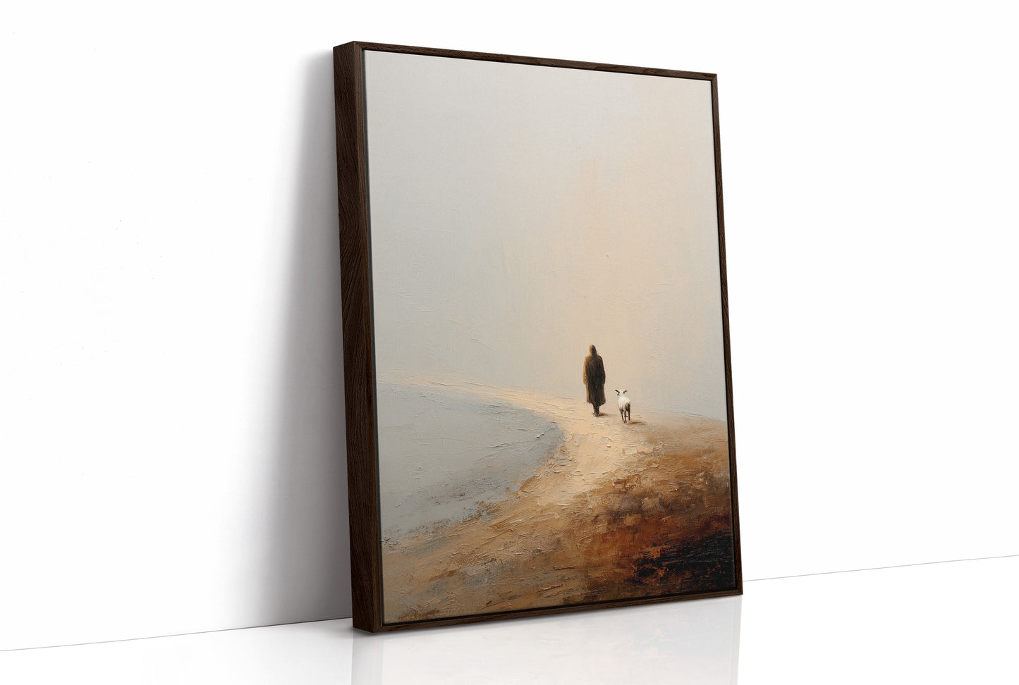Solitary Journey Through Misty Shores