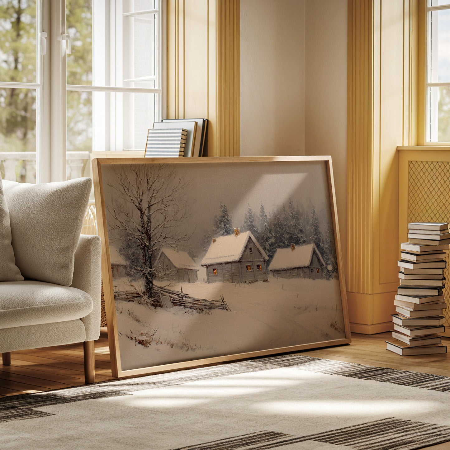 Cottages Beneath a Winter Veil