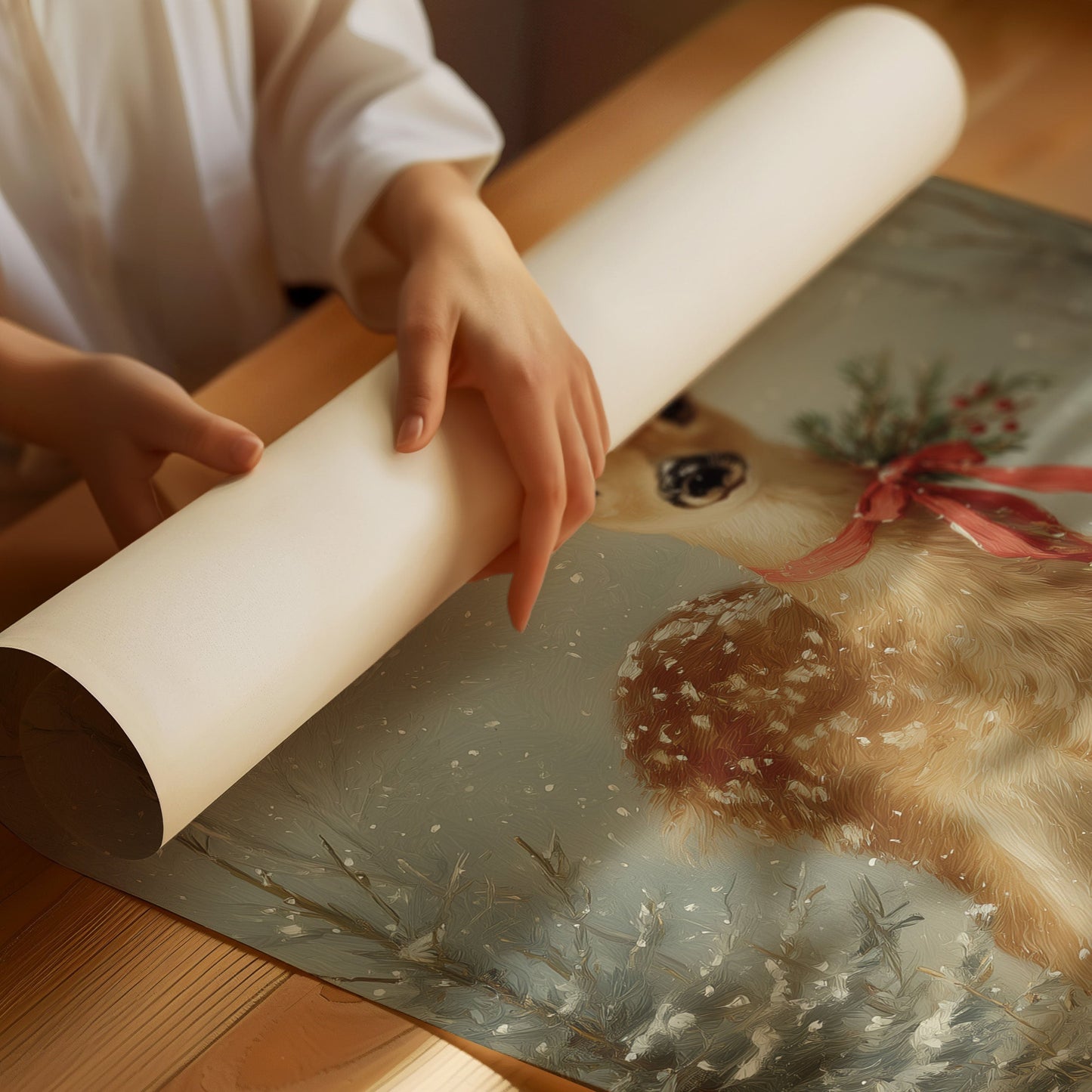 December's Fawn Wears Ruby Ribbons