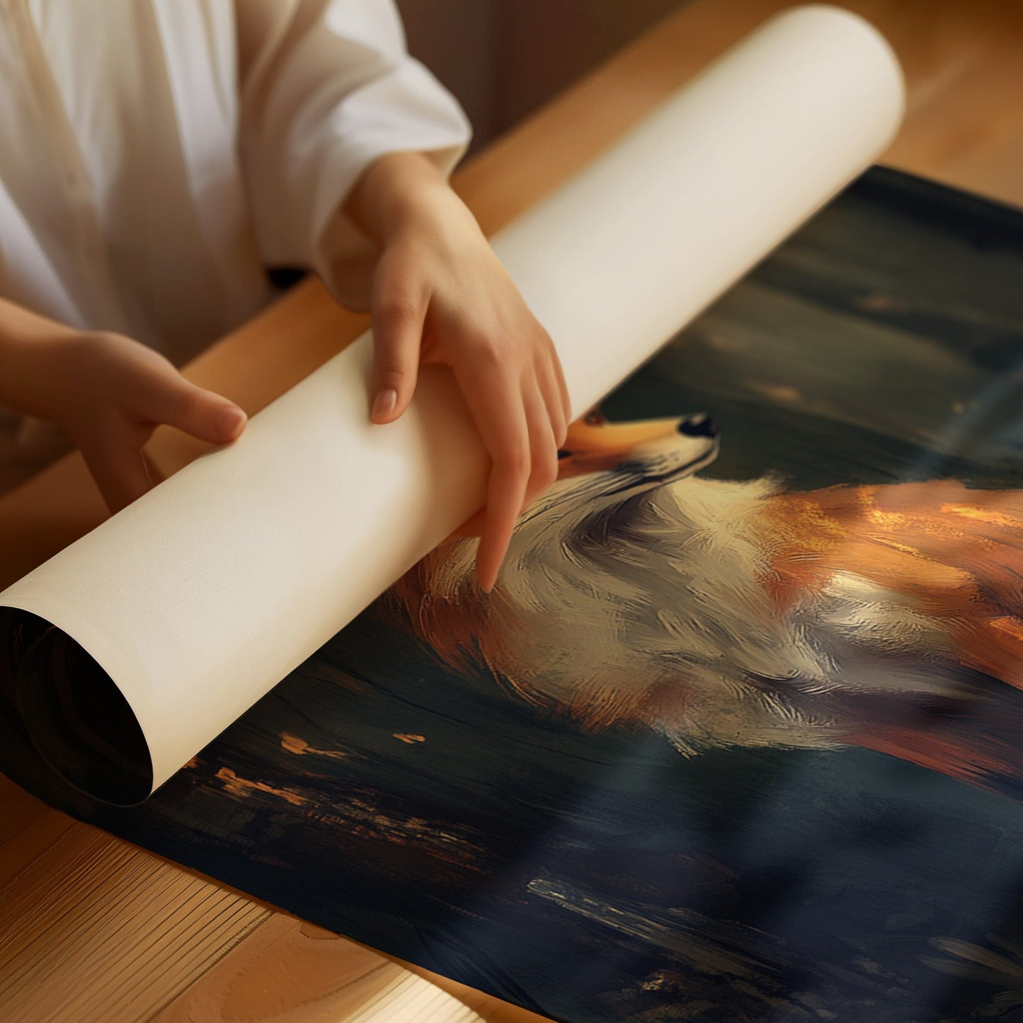 Fox Wall Art – Mystical Forest Print, Woodland Animal Decor, Nature-Inspired Painting