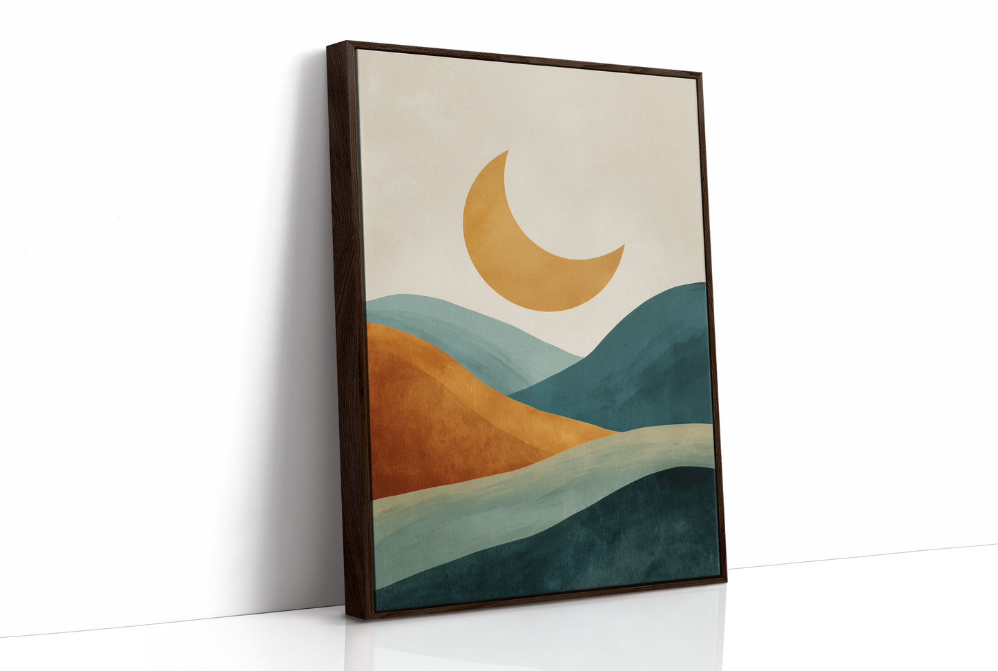 Golden Moon Rides Forest Waves