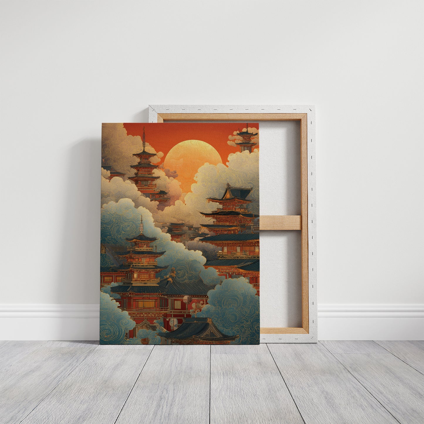 Sacred Temples Float Among Sunset Clouds