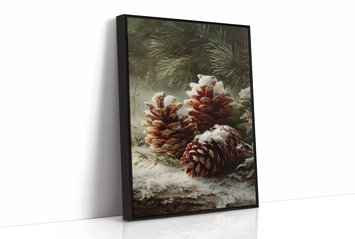 Pinecones Dusted in Snow