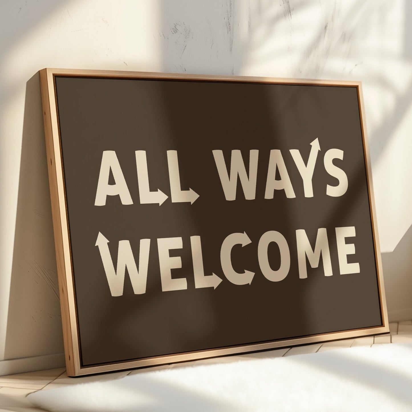 All Ways Welcome Bold Dark Background Print