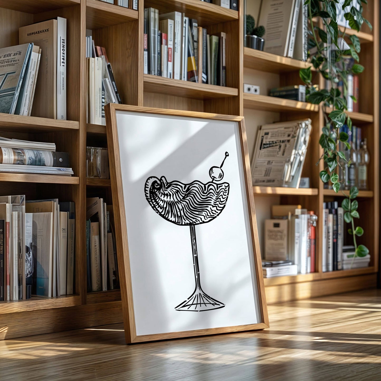 Midnight Martini Draws Wave Lines