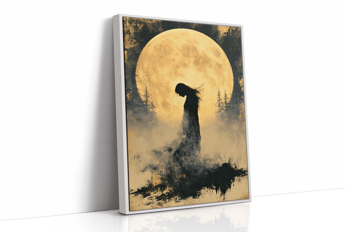 Silhouette Beneath the Harvest Moon