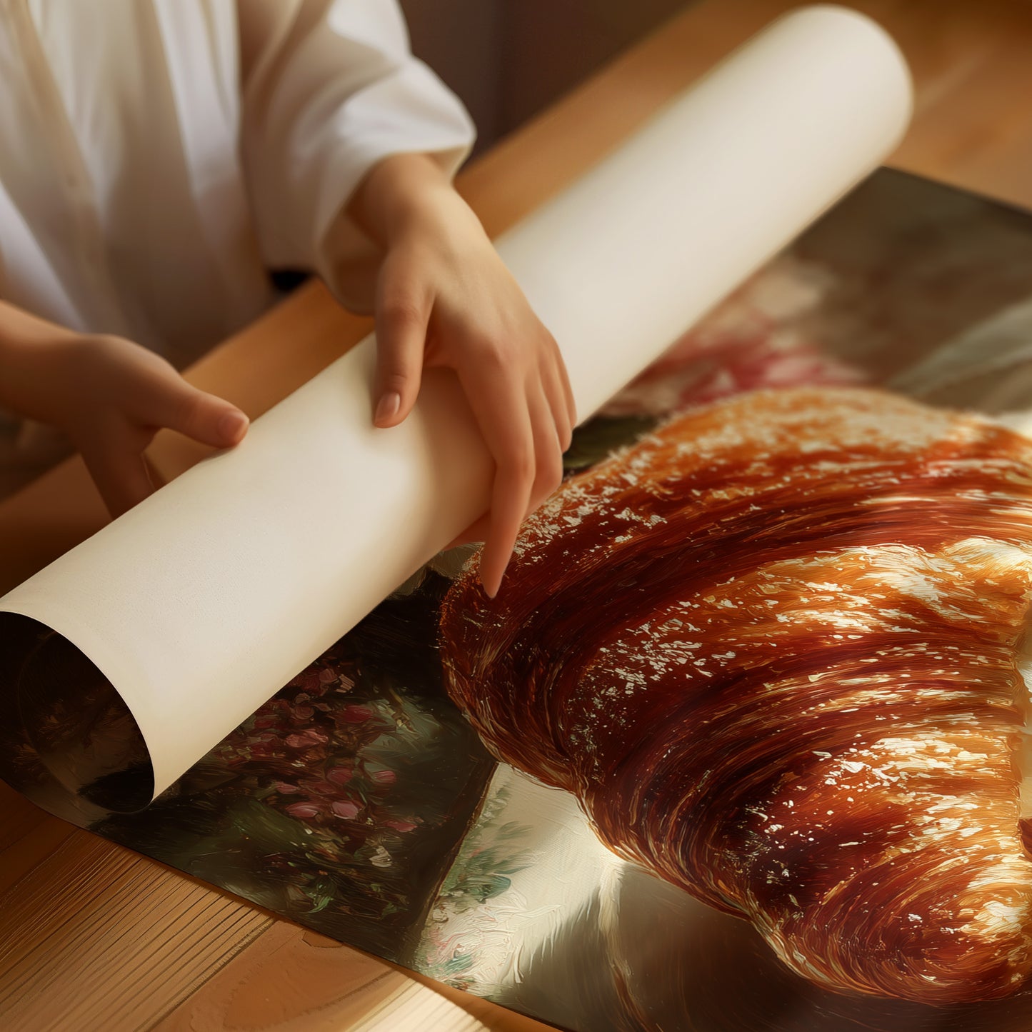 Croissant and Roses