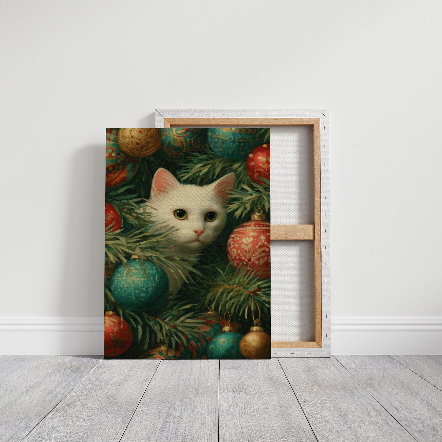 Yuletide Curiosity Among Evergreen Boughs