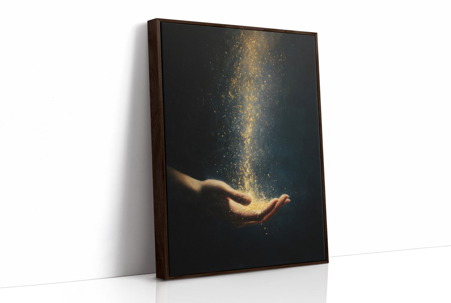Golden Dust Caught Between Fingertips