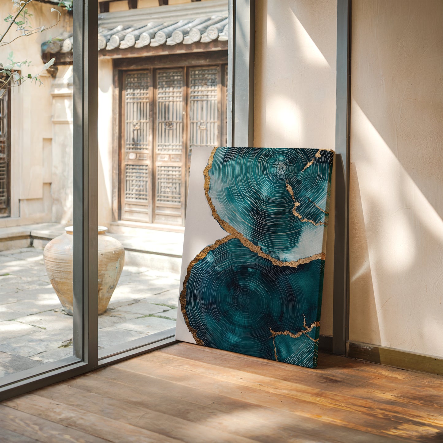 Emerald Echoes in Gold