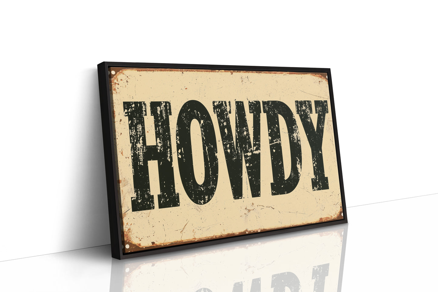 Howdy, Rusted Tin Sign
