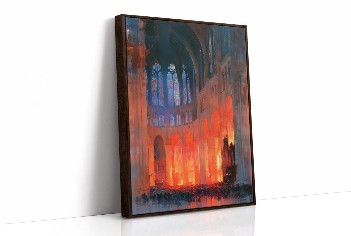Cathedral Ablaze in Amber Light