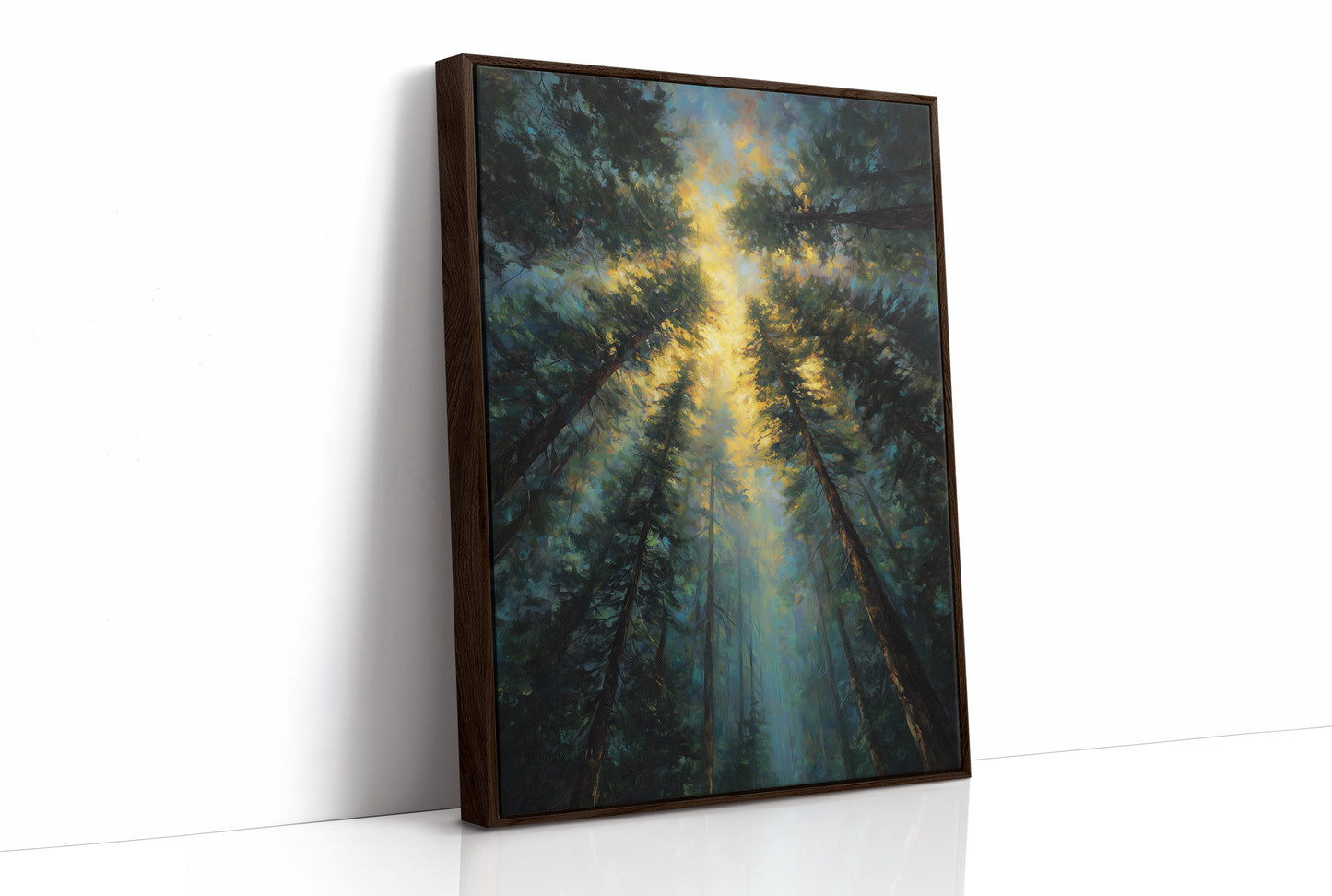 Sunbeams Pierce Ancient Forest Canopy