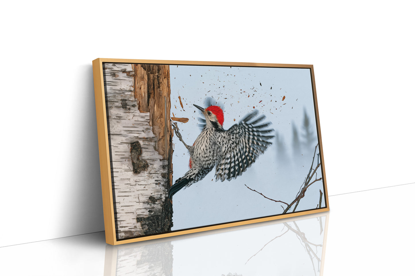 Woodpecker in Mid-Strike