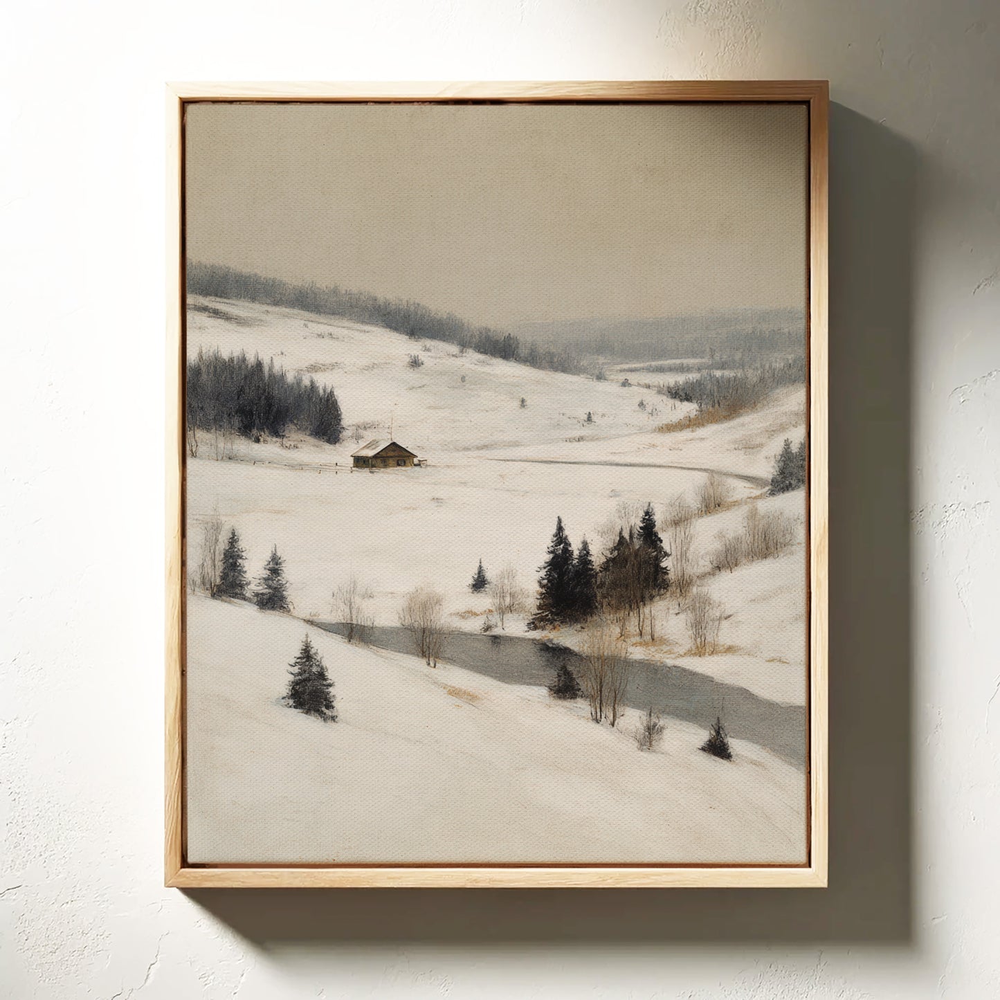 A Cabin Stands Amidst Winter's Embrace