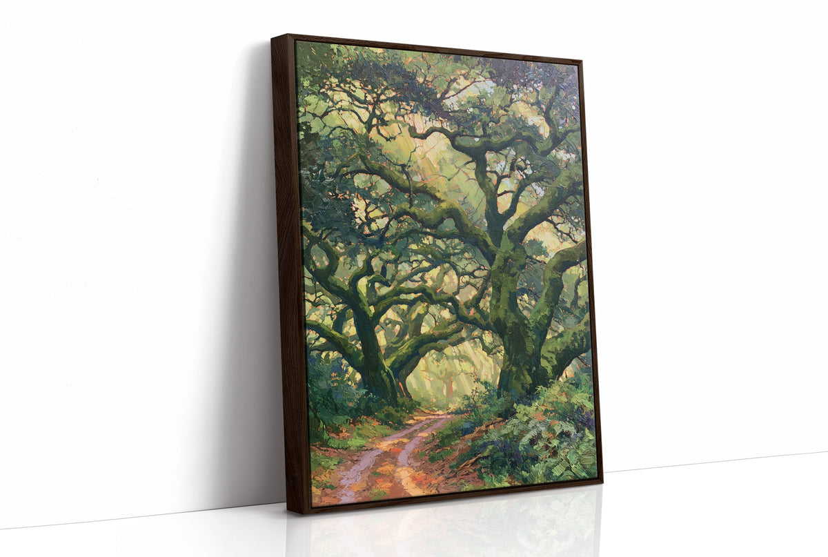 Sunlit Path Beneath the Oaks
