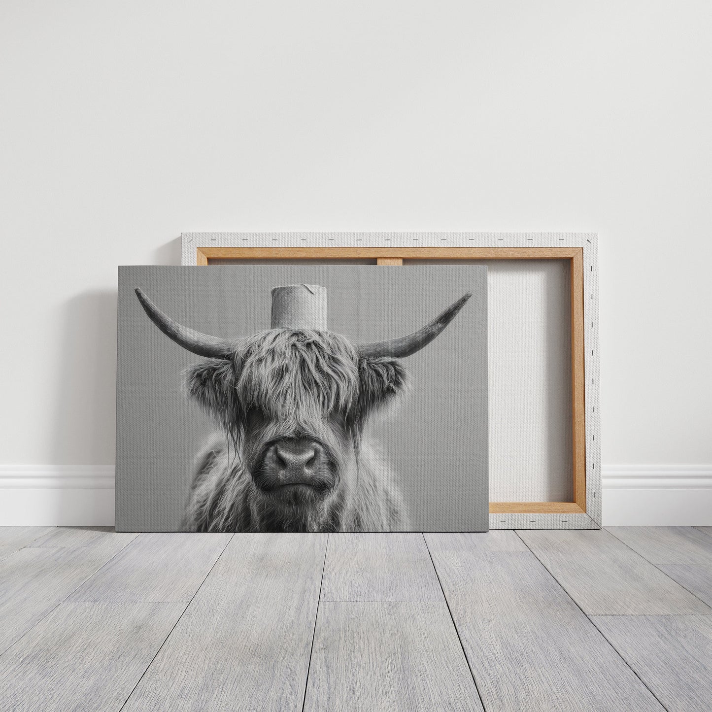 Highland Cow Wears Toilet Paper Crown