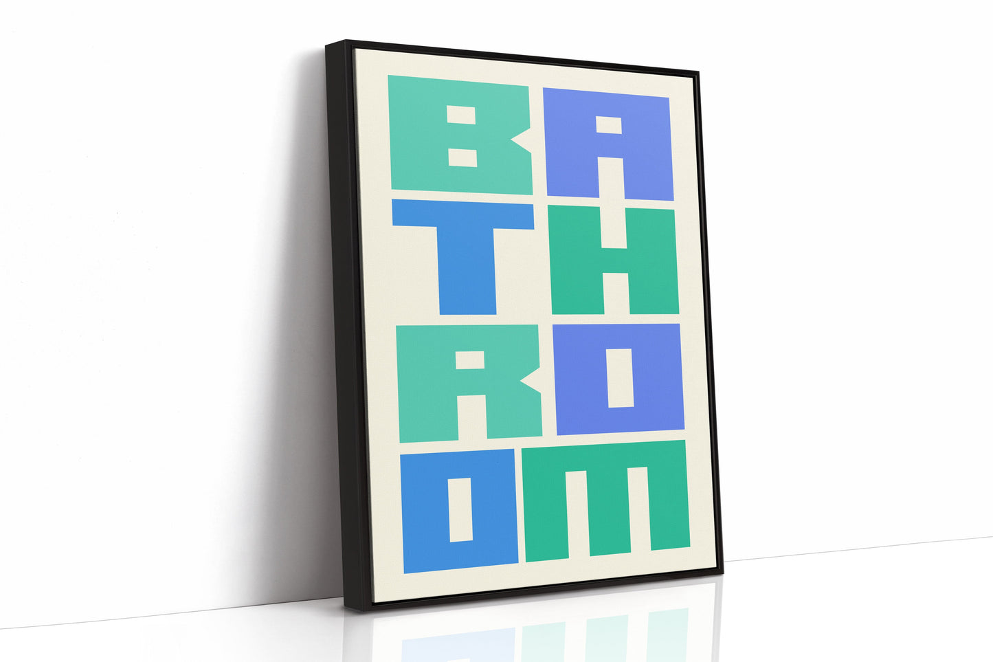 Geometric Letters Dance In Mint Blue