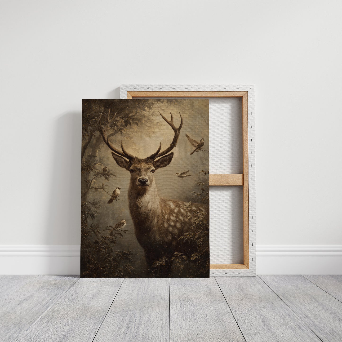 Noble Stag In Misty Forest