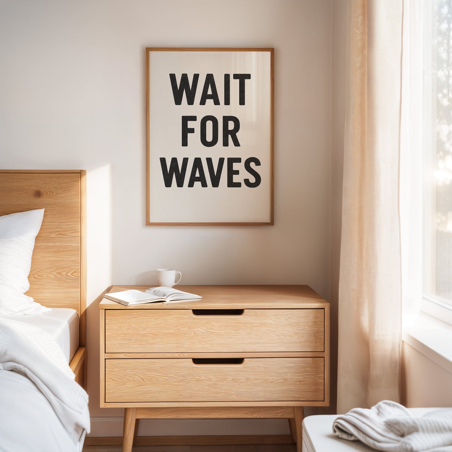 Wait for Waves Typography Print