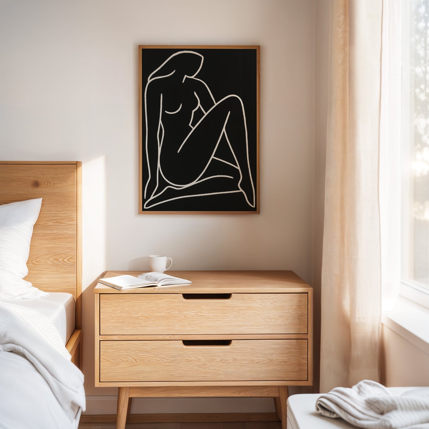 Reclining Muse in White Ink