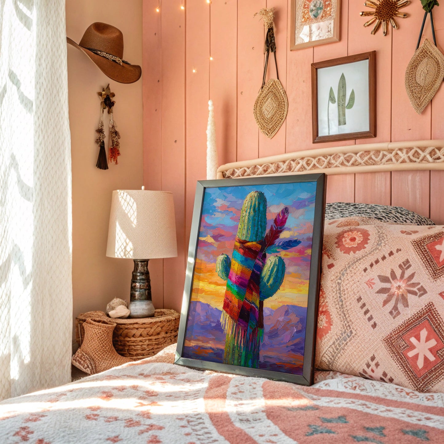 Saguaro Wears Rainbow Desert Dreams