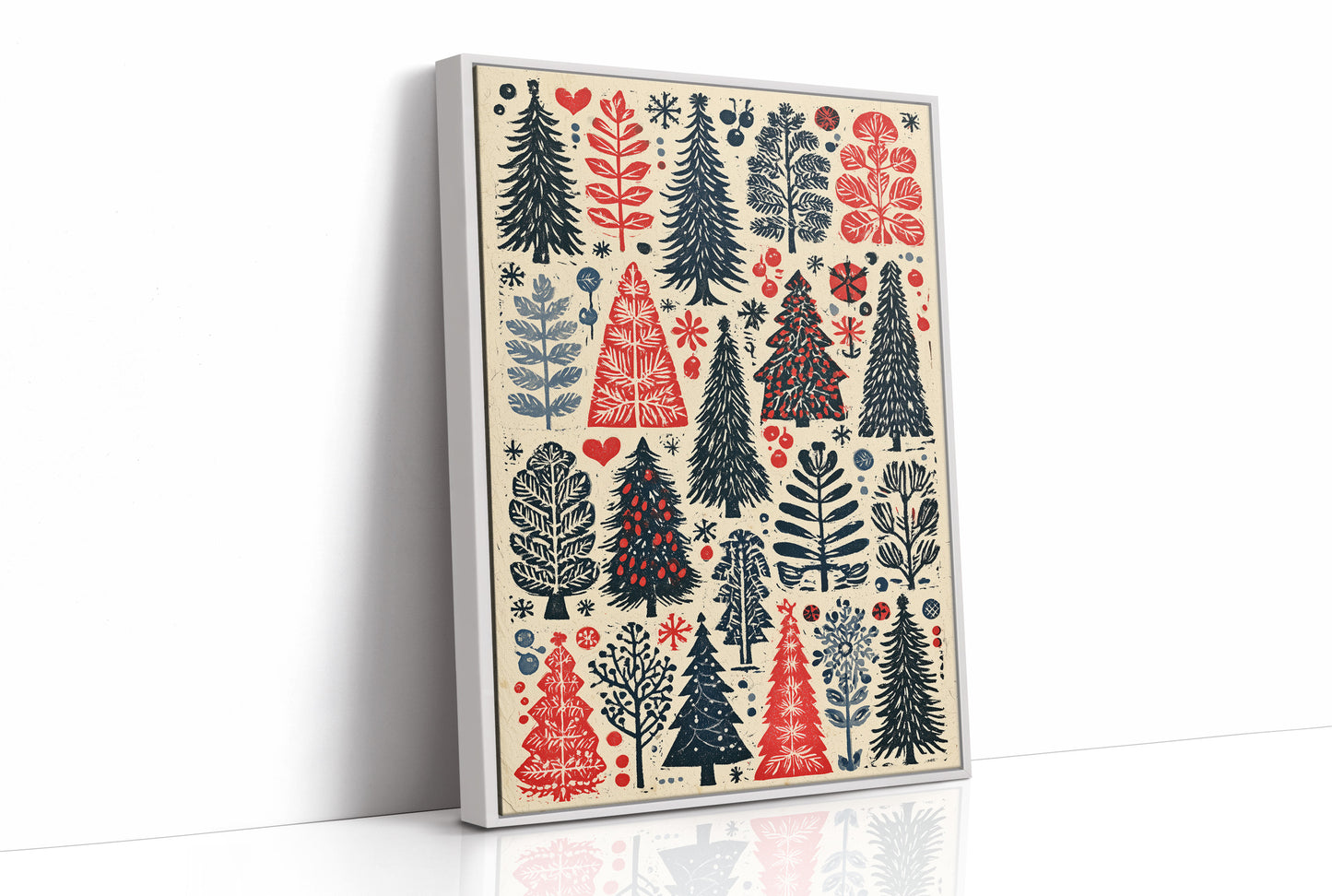 Scandinavian Winter: Linocut Forest