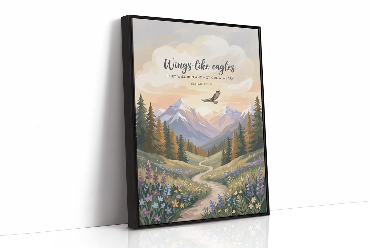 Wings Like Eagles: Alpine Meadow Scripture Print