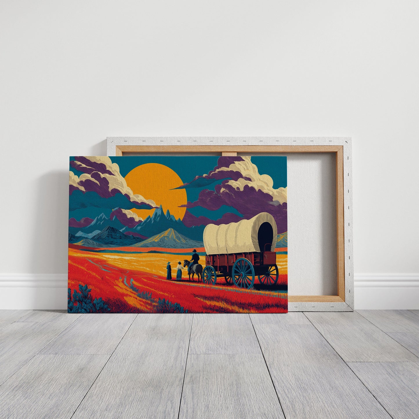 Prairie Wagons Chase Mountain Sunsets