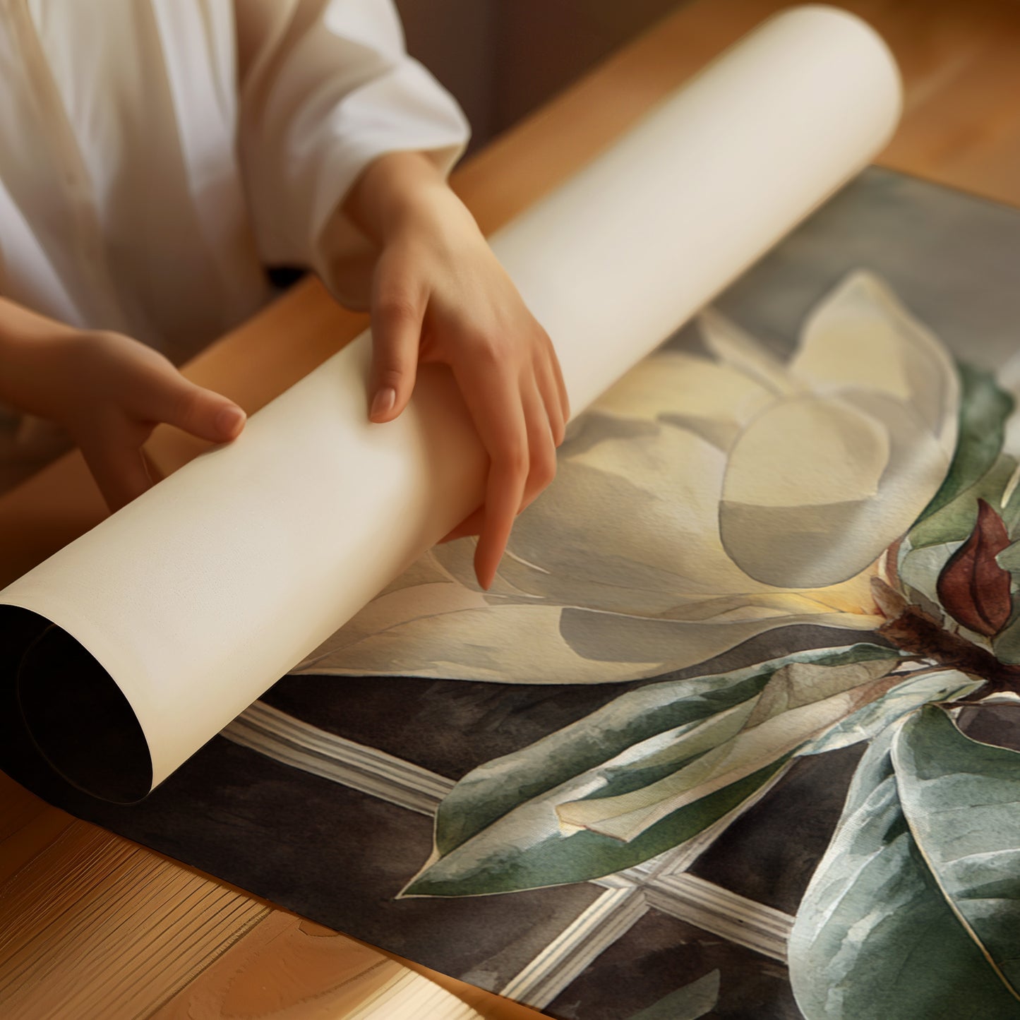 Petals Beneath the Window's Gaze