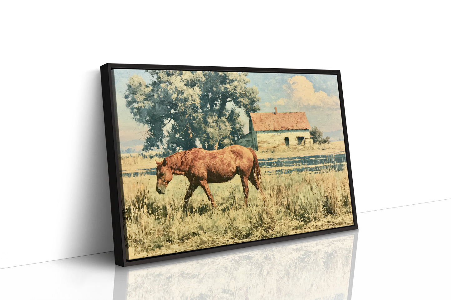 Chestnut Mare Beside the Old Homestead