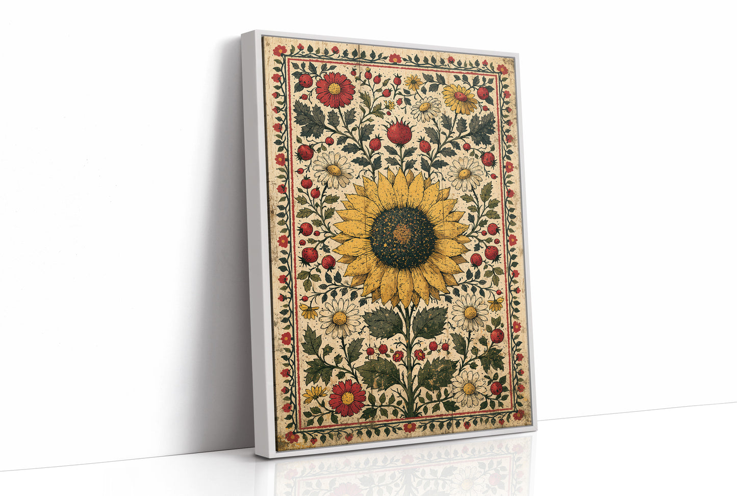 Sunflower Folk Tapestry