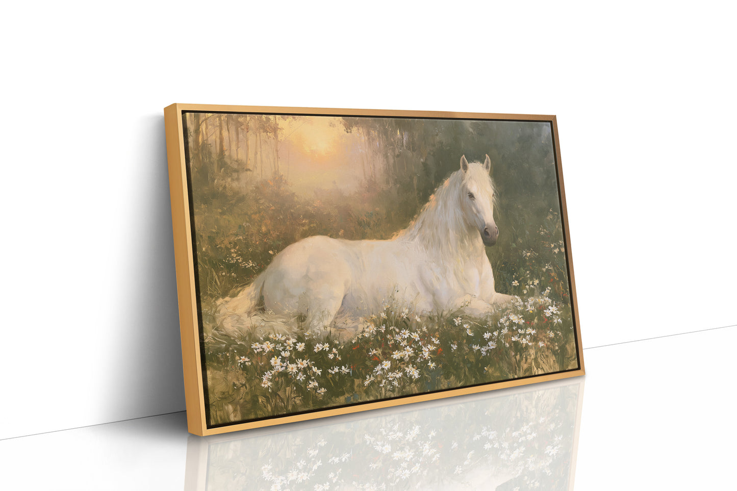 Daisies And A Quiet Horse