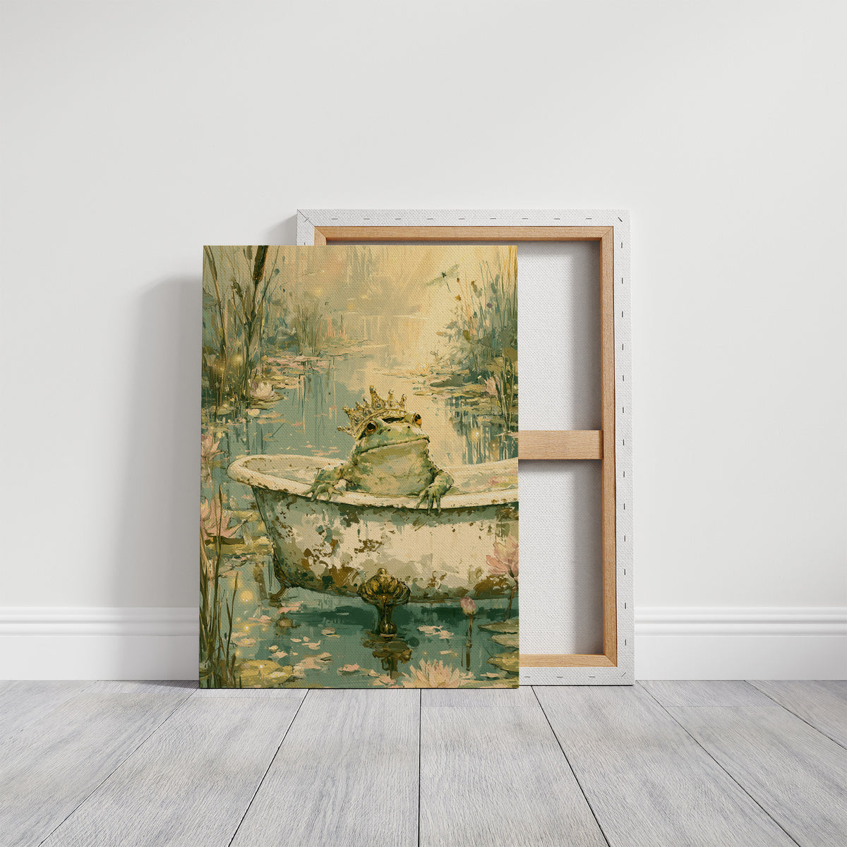 The Frog Prince's Bath — Fairy Tale Pond Painting