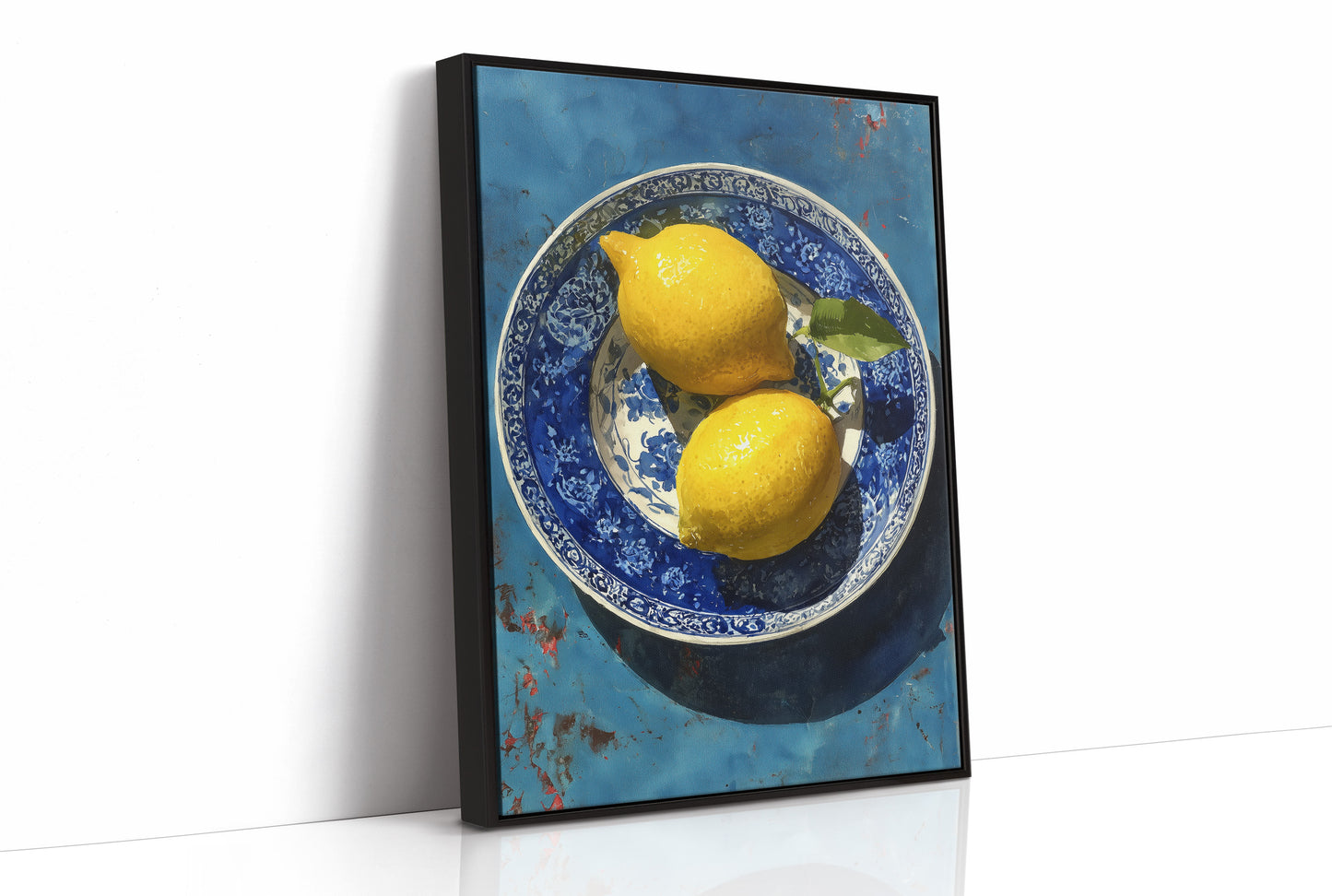 Lemons on Indigo Porcelain