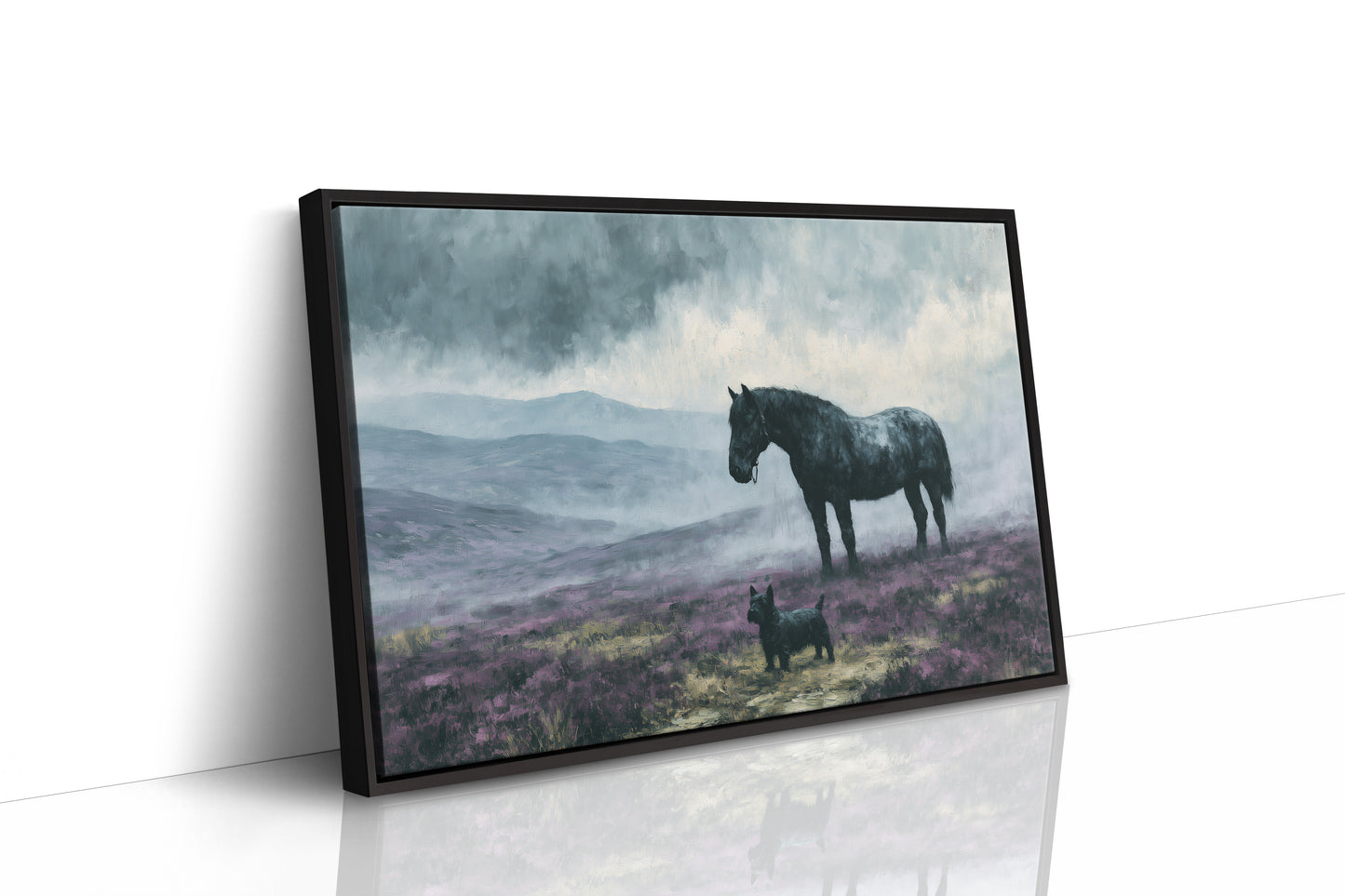 Pony and Terrier on the Misty Moor