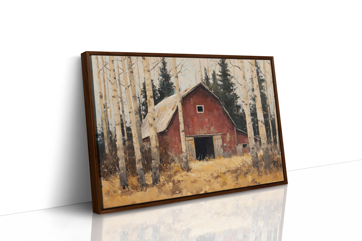 Birch Trees Guard Autumn's Barn