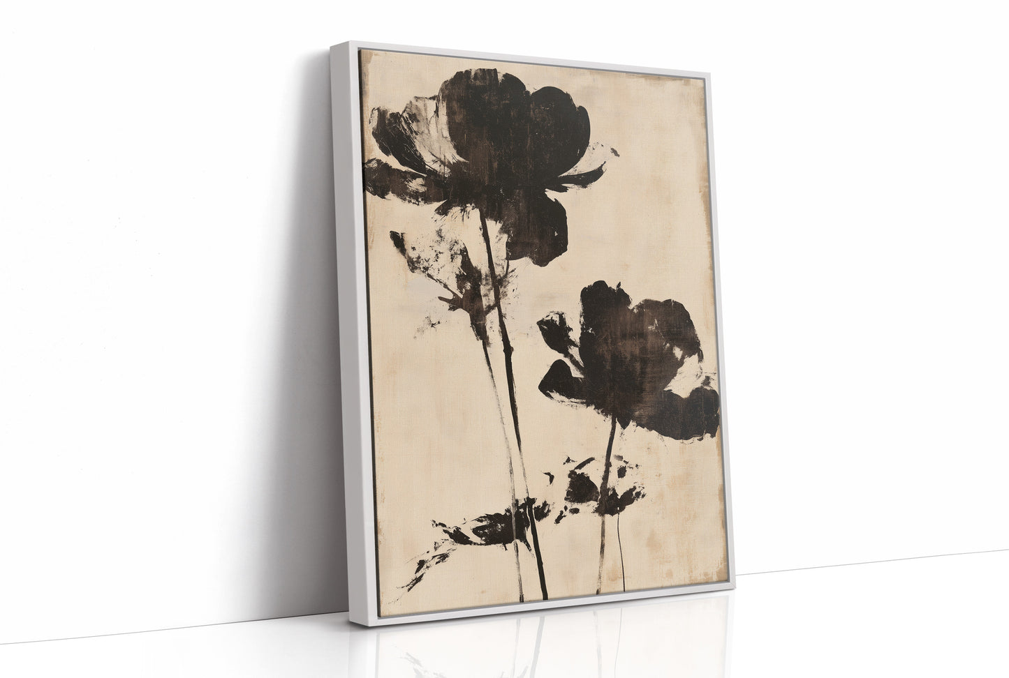 Ink Poppies on Linen