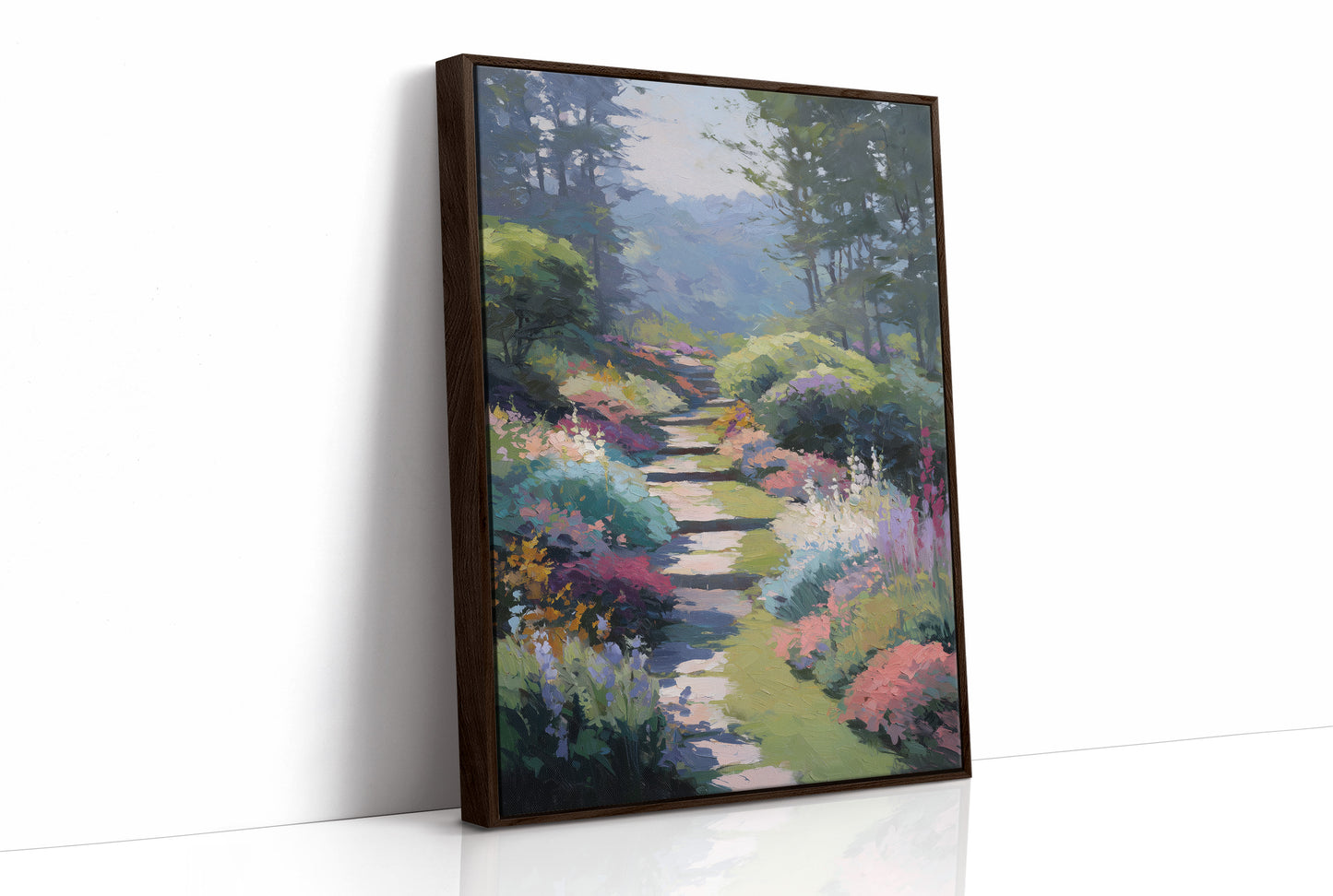 Steps Rise Through Blooming Hillside