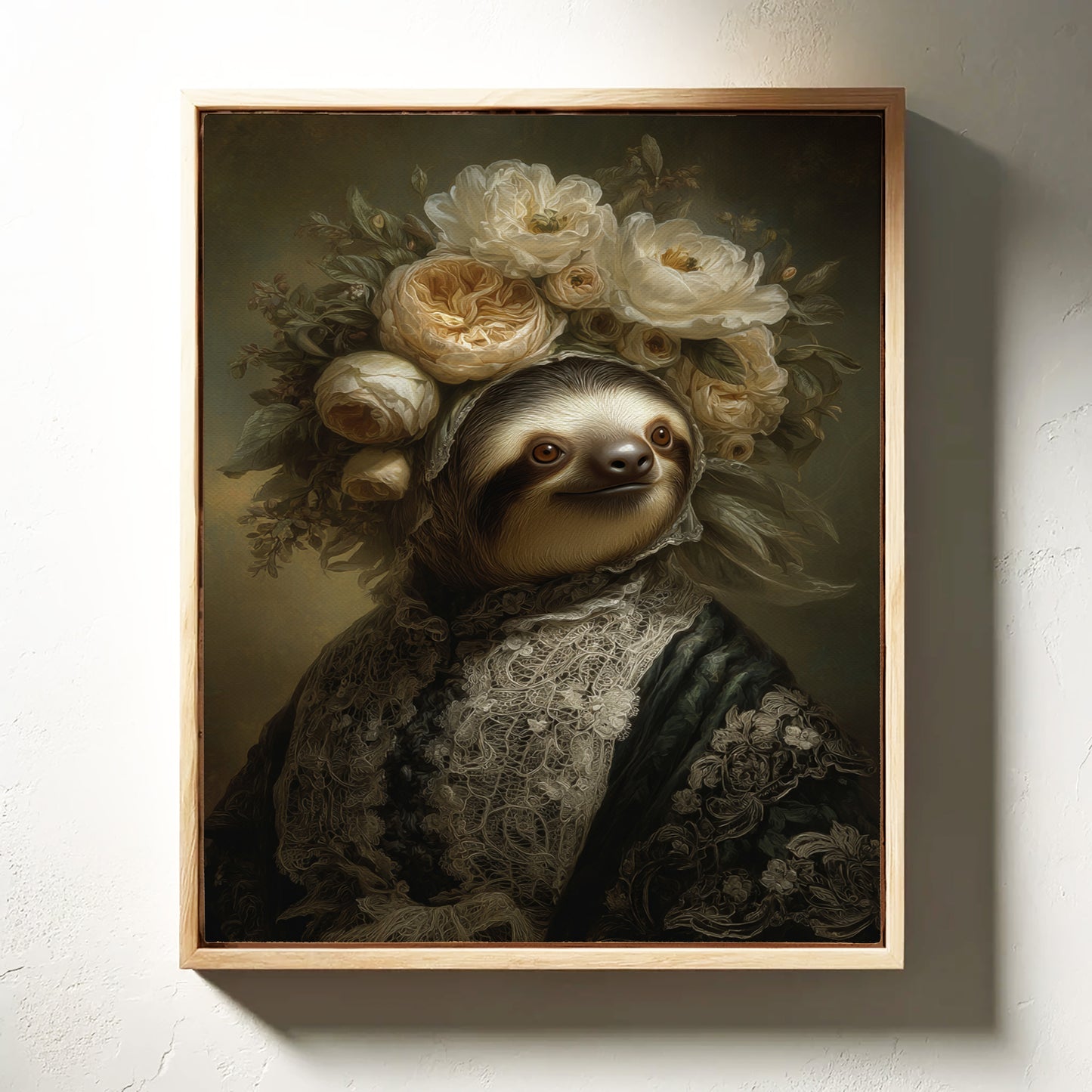 Regal Sloth in Floral Elegance